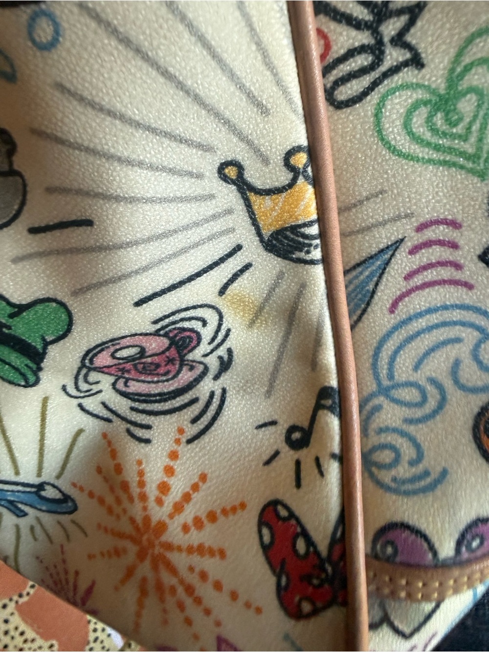 Dooney & Bourke Multicolor Disney Parks Tote with Brown Trim - Picture 8 of 10